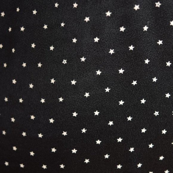 vintage 70s dress black satin STAR print ruffle long maxi prom party disco XS S - Picture 9 of 9